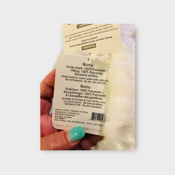 Blankets Beyond Security Blanket Bear White Silver Cross Baby Lovey - Picture 4 of 5